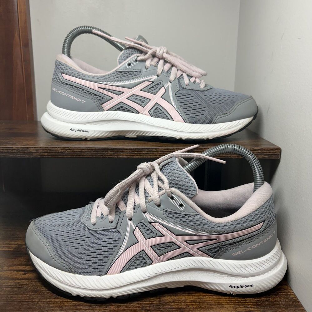 ASICS Gel-Contend 7 Gray Pink Running Shoes Sneakers Womens Size 6